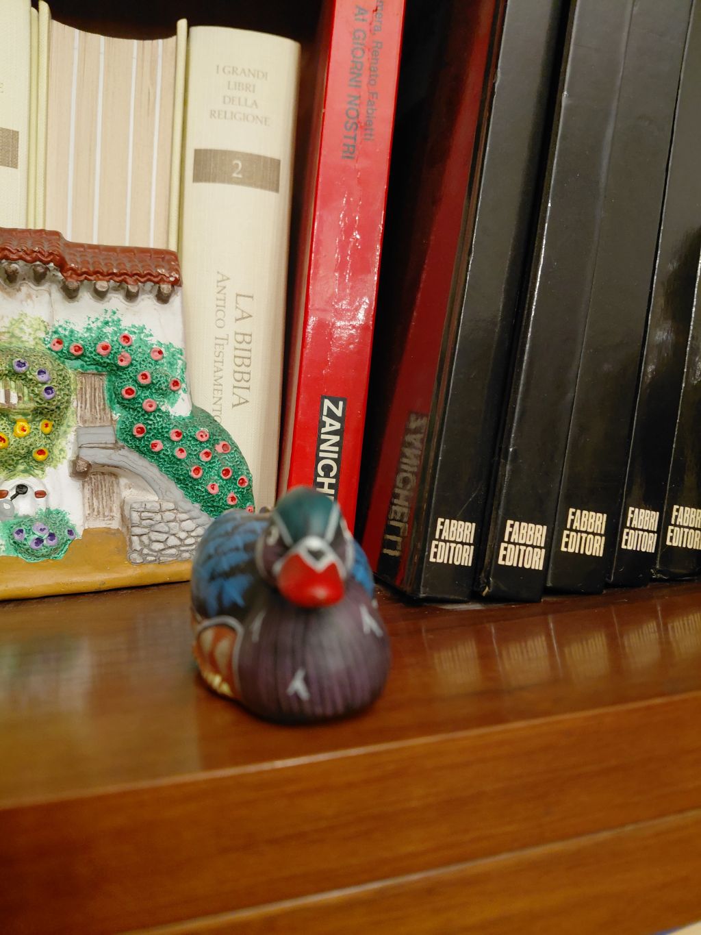 Statuetta/figurina Anatra decorativa (dipinta a mano) - oggetto da collezione