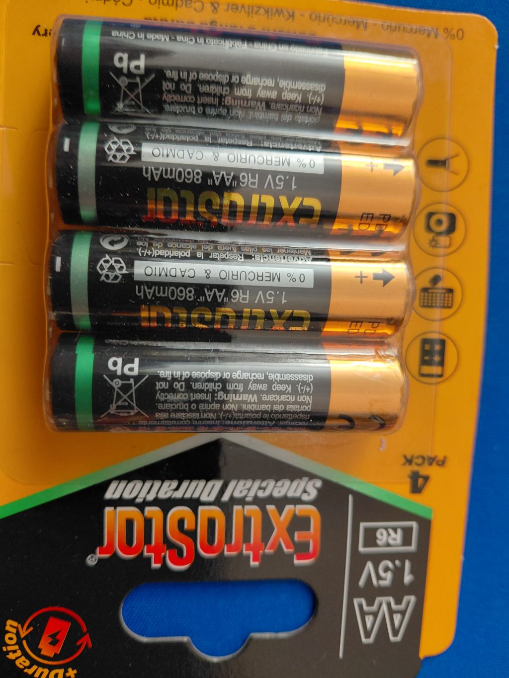 Blister 4 Batterie AA (LR6) 1.5V - Confezione Sigillata